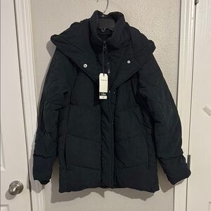 Abercrombie & Fitch Black Quilted Puffer Jacket Hood Water & Wind Resistant